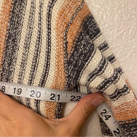 Billabong Baja Beach Stripe Pullover Sweater Hoodie open knit beachy boho M - Picture 7 of 10